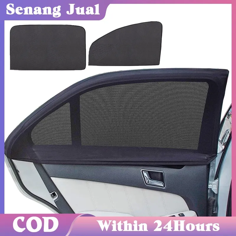 Tirai Matahari Mobil 2pcs Pelindung Panas Kelambu Mobil Universal Untuk Jendela Samping Mobil