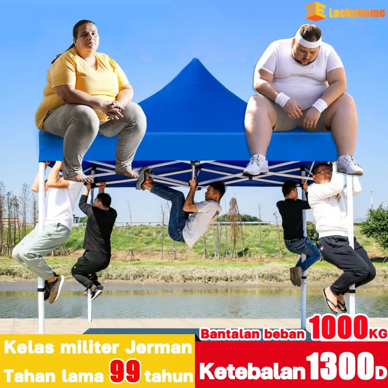 Luckyhome Tenda lipat 3x3 Tenda Lipat Jualan tenda jualan 2x2 Tenda Bazar 1300D Outdoor Tenda Bazar Pameran Tenda gazebo Tenda Dagang Tenda besi Jualan Bazar