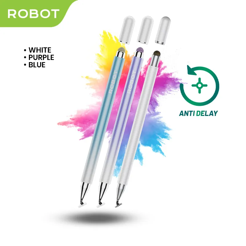 ROBOT Stylus Pen RSP01 Universal 2 in 1 Capacitive No Delay for Mobile Tablet PC - Garansi 1 Tahun