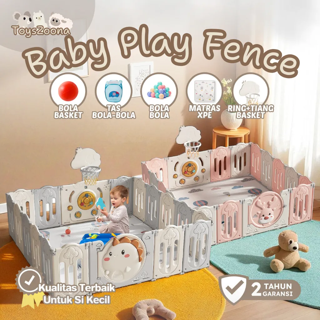 ToysZoona Baby Play Fence Pagar Bayi Anak Baby Fence Pagar Karakter Playpen Pagar Pengaman Bermain
