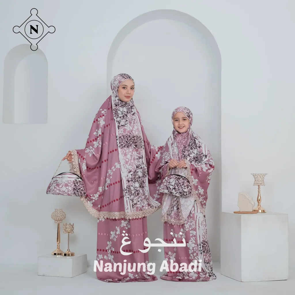 Mukena Ibu & Anak Azwa Silk Premium 2in1 by Nanjung Abadi