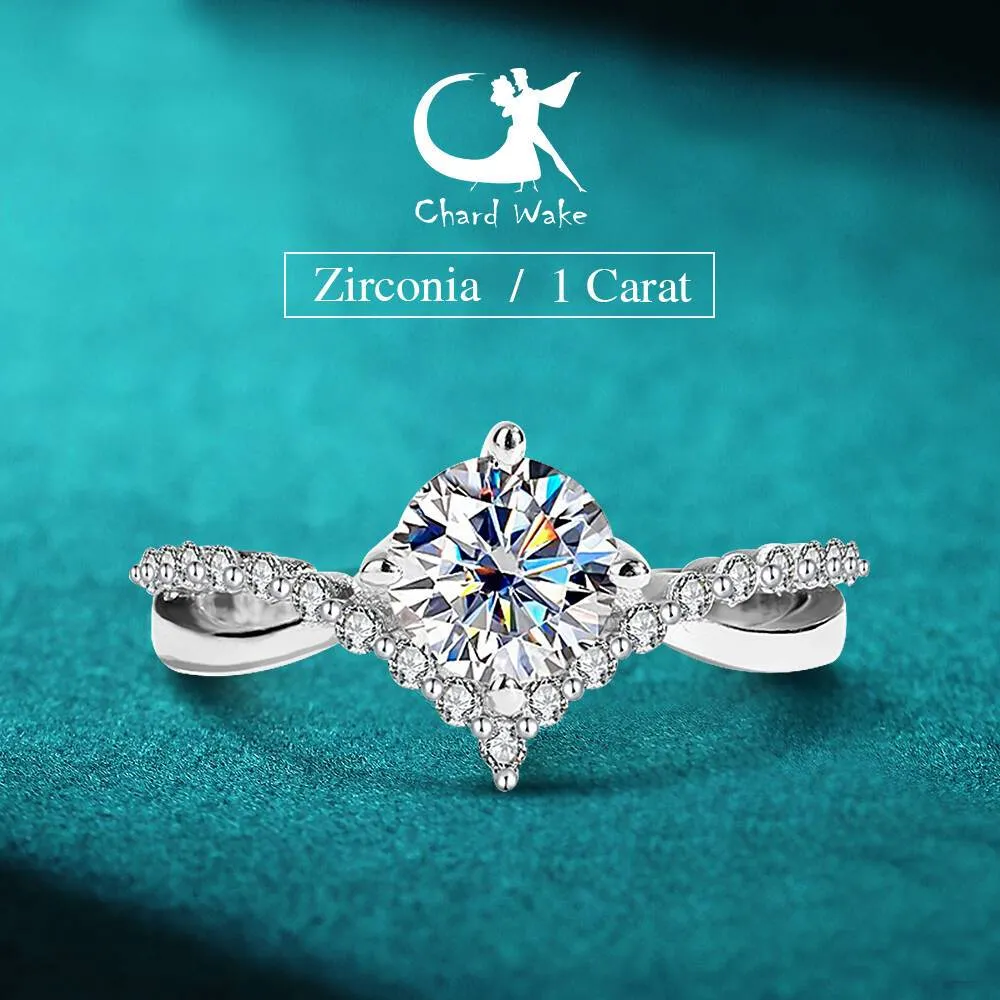 Chard Wake Original Cincin Wanita Couples 1 Carat Dapat Diatur Perhiasan Mewah Anti karat Sertifikat GRA Kotak Indah COD R001