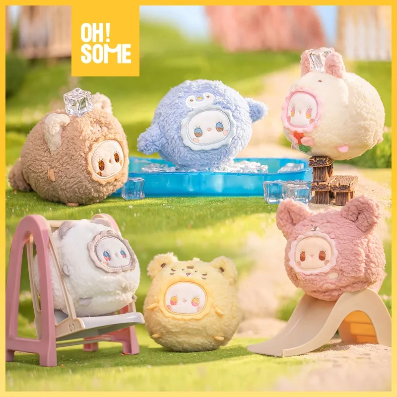 OHSOME EMMA RuaRuaZoo Tuan Tuan Series Plush Blind Box Kotak Buta Boneka Mewah Vinyl Action Figure- Cute Collection, 1/6 Random Delivery