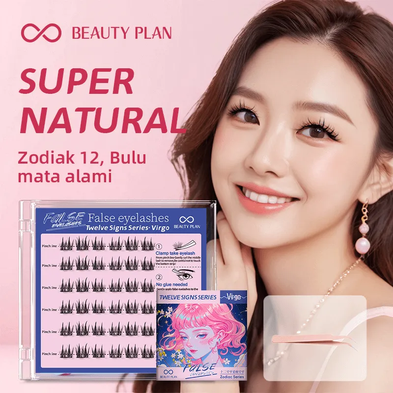 Beauty plan bulu mata palsu tanpa lem langsung tempel eyelash extension virgo glue free eyelash