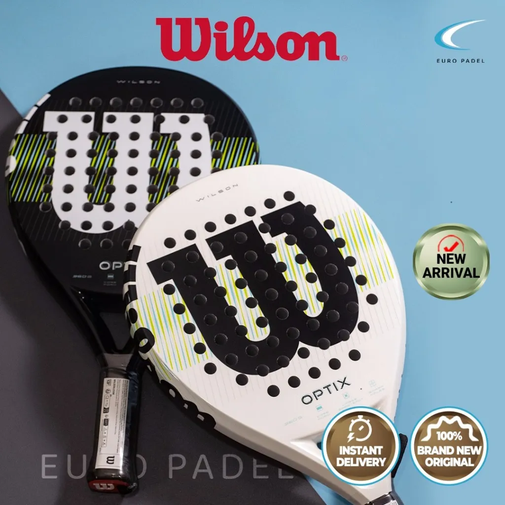 WILSON OPTIX 2025 BLACK WHITE Beginner Round FiberGlass Racket Padel Original