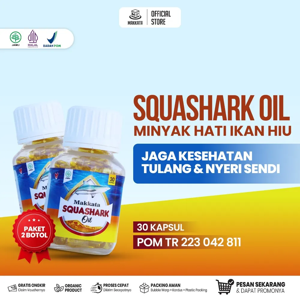 Squashark Oil Minyak Hati Ikan Hiu Berkhasiat Tinggi Omega 3 6 9 Untuk Anak Dewasa Bio Squalene