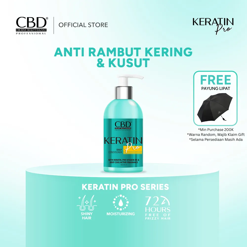 CBD Professional Keratin Pro Daily Conditioner 250ml | Perawatan untuk rambut anti kering dan kusut | Rambut rusak | Rambut bercabang | Rambut patah