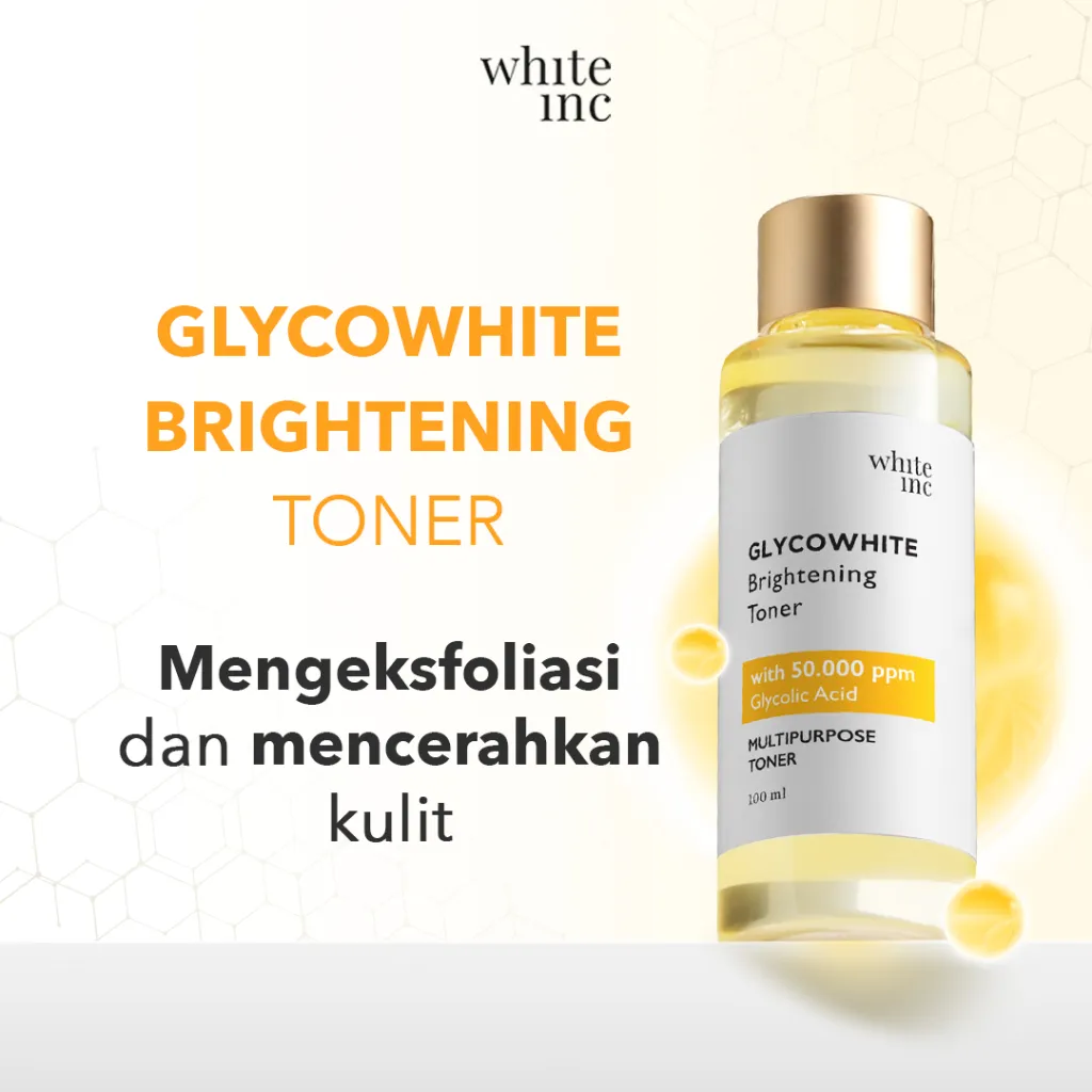 [100ml] WHITE INC Glycowhite Brightening Toner | Toner Multifungsi untuk Eksfoliasi Lembut Sekaligus Mencerahkan Kulit