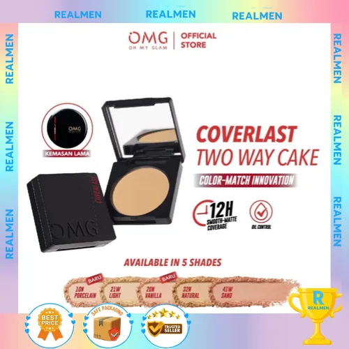 OMG Oh My Glam Coverlast Two Way Cake 12 g - Bedak Padat Kontrol Minyak Hingga 8 Jam