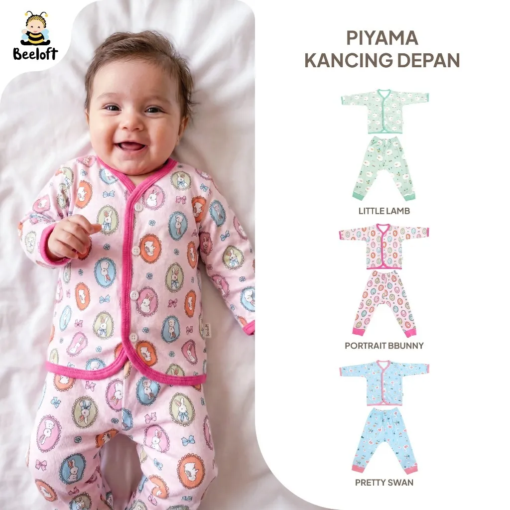Beeloft Baju Tidur Piyama Kancing Depan Anak Perempuan Laki- Laki - Flower In The Sky Series Magical Friends