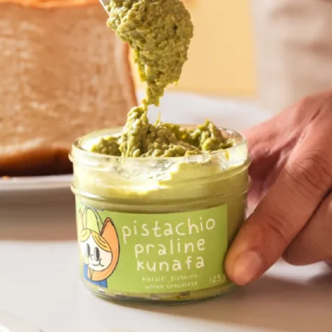 Dubai Pistachio Kunafa Spread | Selai Pistachio Kunafa Praline untuk Roti Kue Baking Pastry Topping