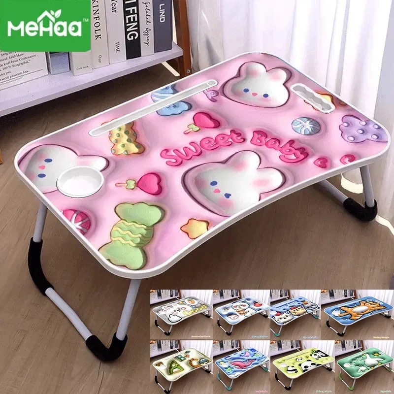 MeHaa Meja Lipat Kartun 3D/Meja Lipat Portable / Meja Laptop / Meja Belajar Anak/Meja belajar lipat