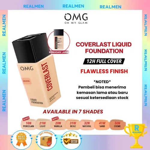 OMG Oh My Glam Coverlast Liquid Foundation SPF 20 PA++ 25ml / ALAS BEDAK / FOUNDATION OMG