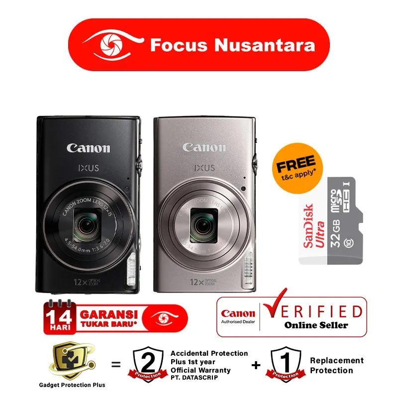 CANON Ixus 285 HS A - Digital Camera Kamera Pocket Ixus 285A GARANSI RESMI