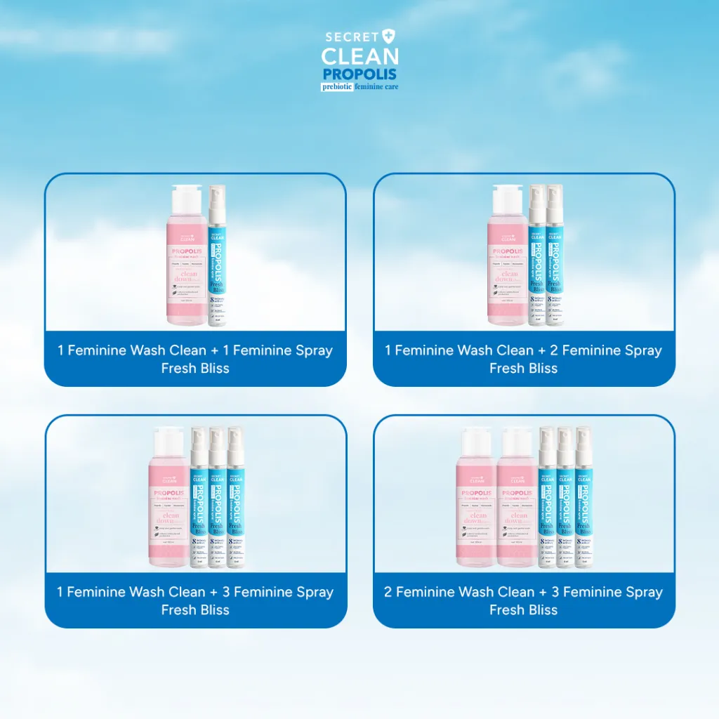 [CLEAN WASH + PREBIOTIC FRESH BLISS SPRAY] Secret Clean Propolis Feminine Care Package 2pcs / 3pcs / 4pcs / 5pcs
