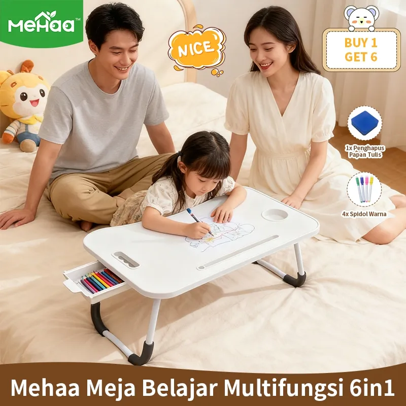 MeHaa SET BELAJAR ANAK 6in1: Meja, Kursi, Papan Tulis, Rak. Hadiah Sempurna untuk Anak!