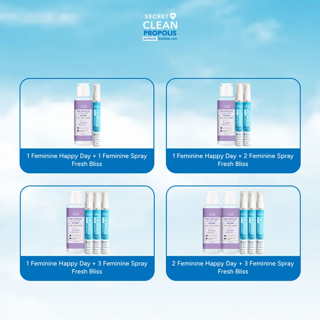 [HAPPY DAY Wash + PREBIOTIC FRESH BLISS Spray] Secret Clean Propolis Feminine Care Package 2pcs / 3pcs / 4pcs / 5pcs