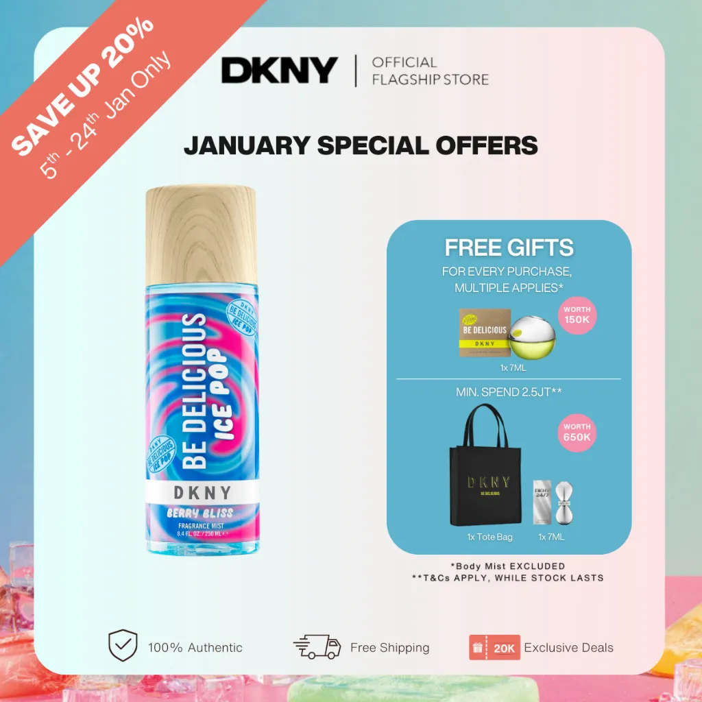 DKNY Be Delicious Ice Pop Berry Bliss Body Mist 250ml - Parfum Wanita Summer