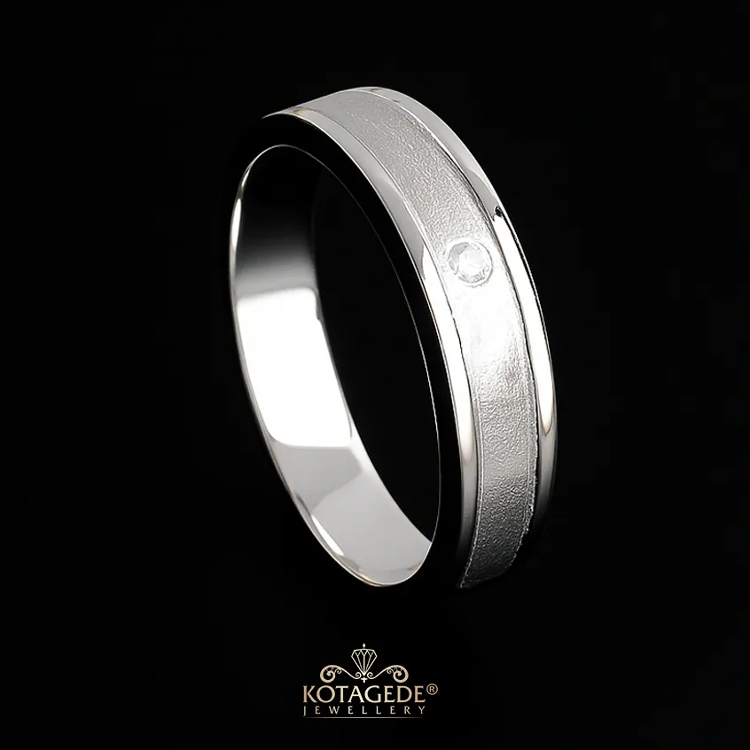 Kotagede Jewellery - KILAT 1 HARI - Cincin Nikah Pria Palladium 10%, Palladium 5%, dan Silver 950