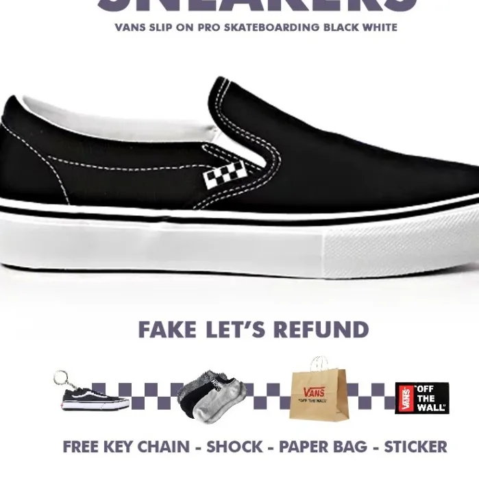 Slip On Pro Skateboarding Black White