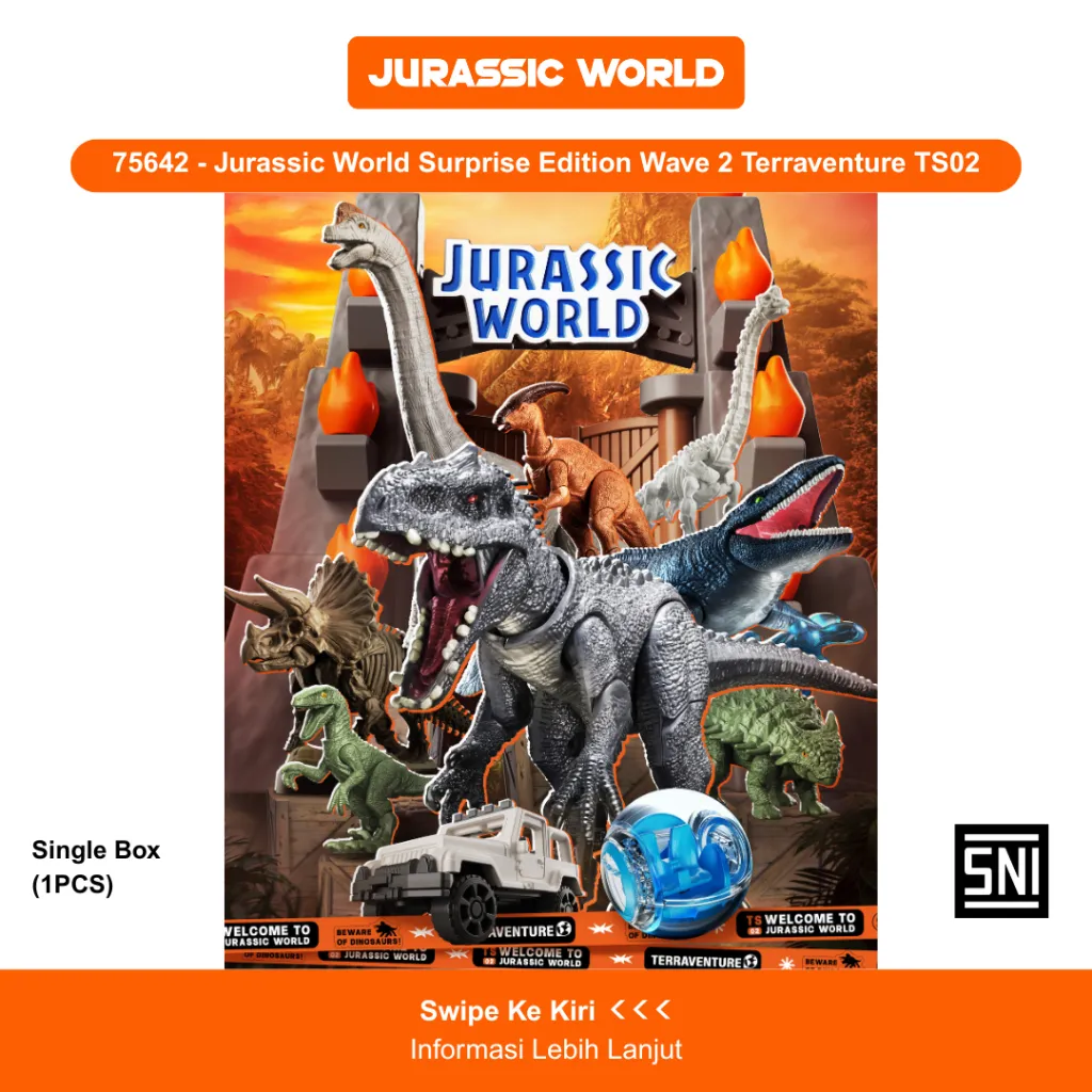 READY STOCK! BLOKEES Blind Box Jurassic World Mainan Dinosaurus Terraventure TS01 - Satuan Random