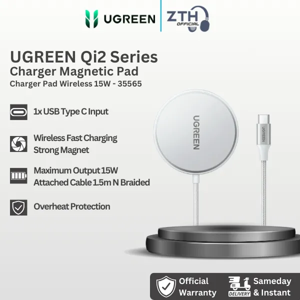 Ugreen Magsafe Charger Magnetic Qi2 15W with Cable 1.5M kabel USB Type C