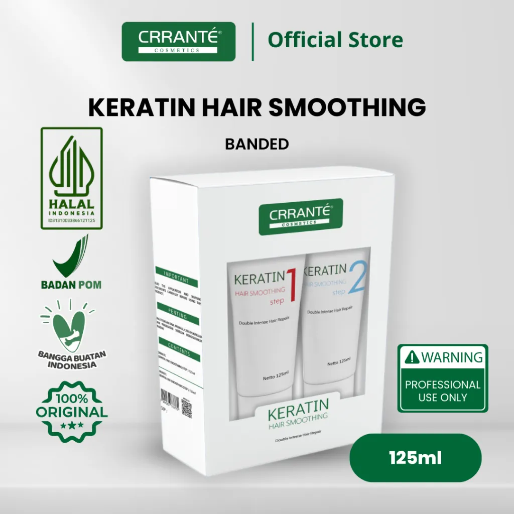 Crrante Keratin Hair Smoothing Banded 125 ml ( Step 1 & Step 2 )