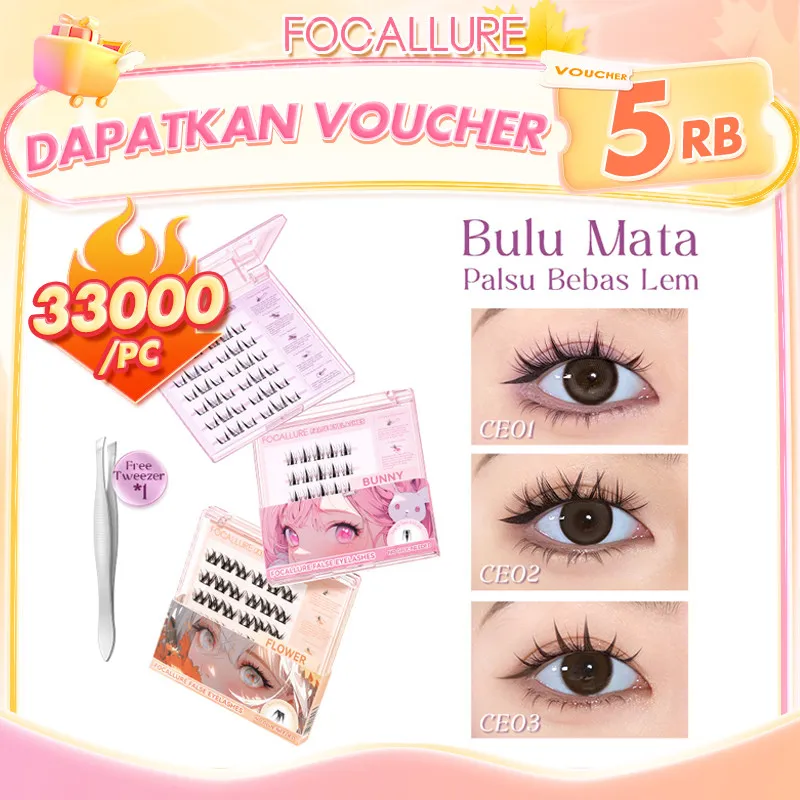 Focallure Feather-Light Glue-Free False Eyelashes No Glue Needed Remover-Free Waterproof Beginner Friendly