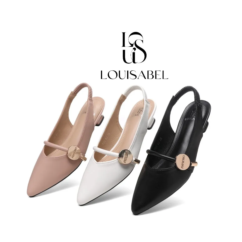 LOUISABEL Lumi Semi Block Heels Slingback Sandals Sepatu Wanita LSB-722-85