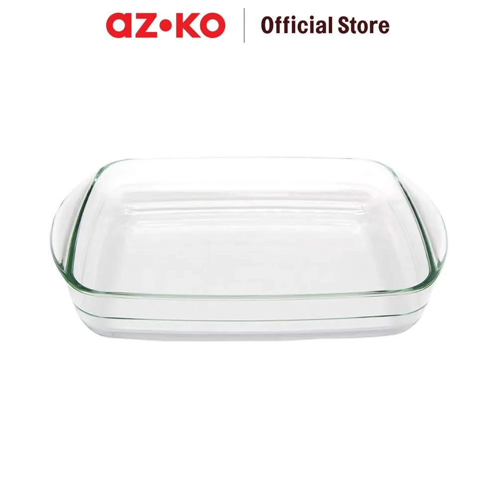 AZKO Culinart Loyang Kue Kaca Rectangle Tray Adonan Wadah Panggang Kue Cetakan Keik Baking Pan Perlengkapan Masak