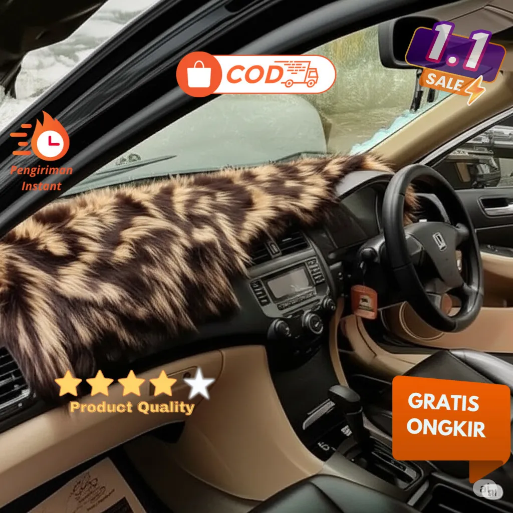 Alas Bulu Dasboard 40x150cm Mobil Karpet Dashboard Bulu Korea Panjang Bulu 6,5cm Lembut Tidak Rontok