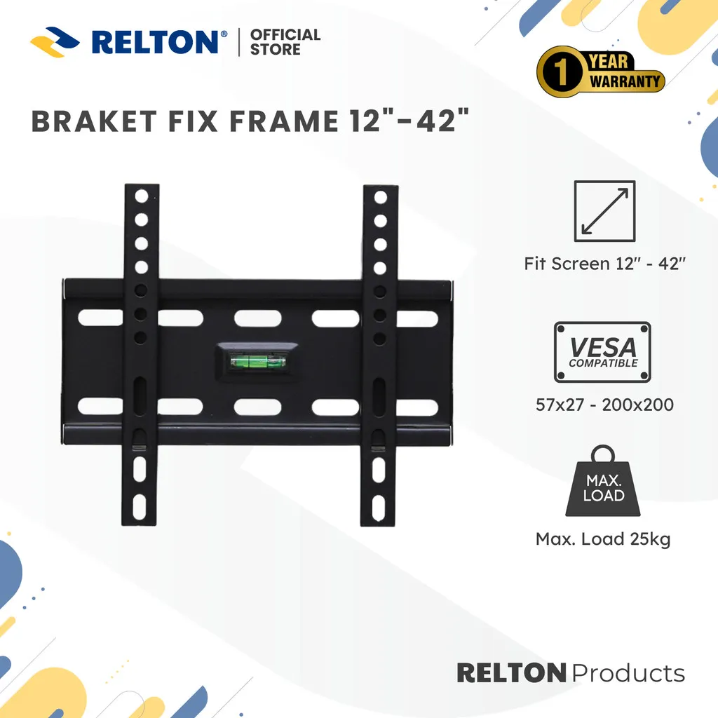 Bracket TV LED QLED LCD Monitor 12" - 42" Fix Frame Wall Mount 20F