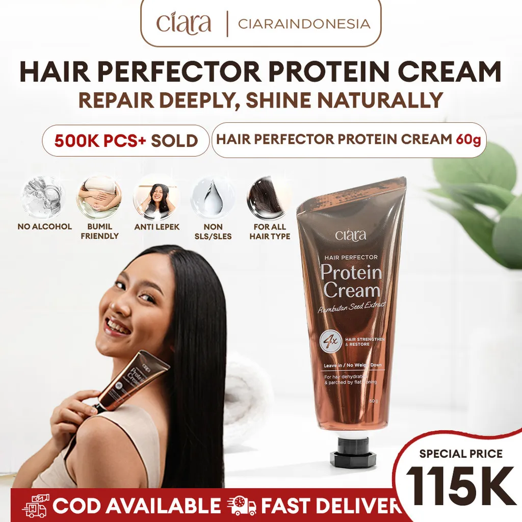 Ciara Hair Perfector Protein Cream Hair Care Perawatan Rambut Kering Perawatan Rambut Lepek Conditionerr Rambut Conditioner Tanpa Bilas Perawatan Rambut Rontok Shampo Perawtan Rambut Patah Shampo Rambut Berwarna Conditioner Aman Untuk Ibu Hamil Busui BPOM