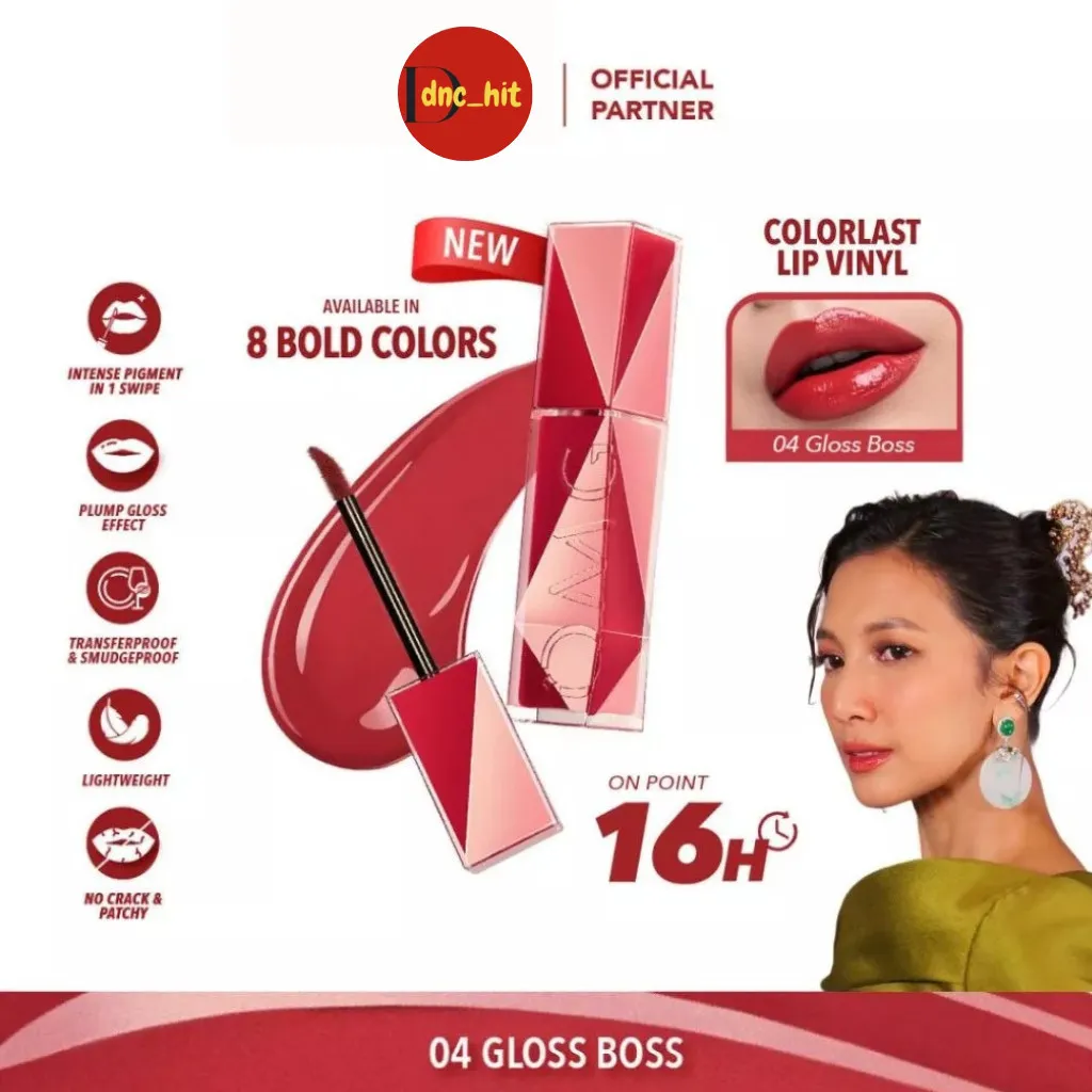 NEW! OMG OH MY GLAM Colorlast Lip Vinyl 2.5 g - Transferproof Gloss - Longlasting Stain- Intense Color - PlumpyN