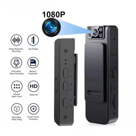 BodyCam Perekam Portable Travel Capit 5 Jam WIreless Wifi App HD 1080P Body Camera Sport Digital Audio Video Recorder Pocket Infrared Night Vision Cam Police BodyCam