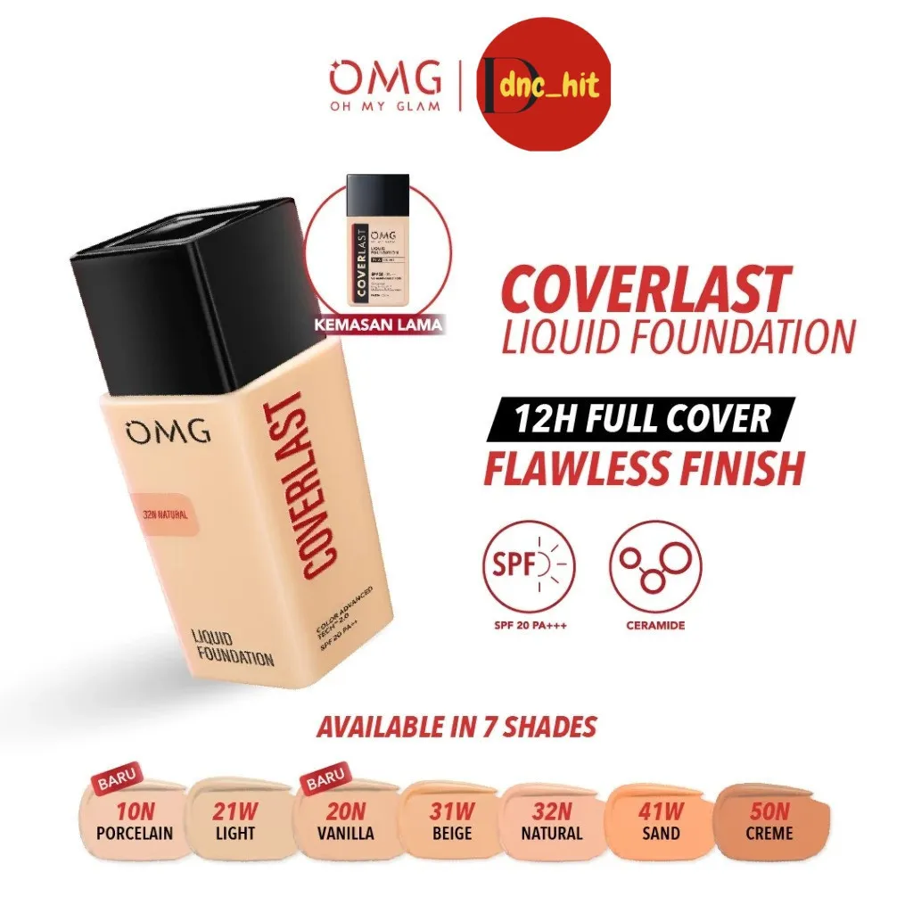 OMG Oh My Glam Coverlast Liquid Foundation,25ml - Alas Bedak