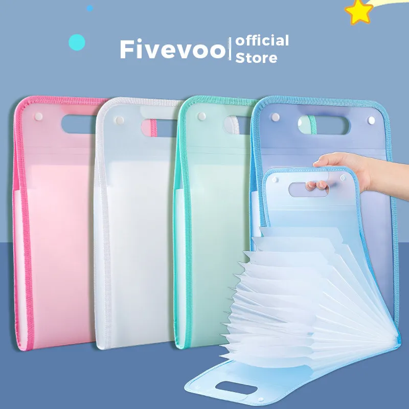 FIVEVOO Tas Map/Tas File Handle Map File Clear Holder Anti Air Multi Layer Tas Dokumen A4 Folder Map/ Tas Berkas Dokumen