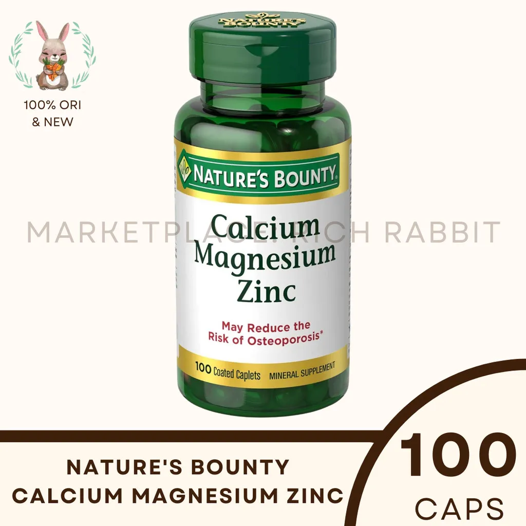 Nature's Bounty Calcium Magnesium Zinc Nature Suplemen D3 Supplement Kalsium Supplement ORI USA