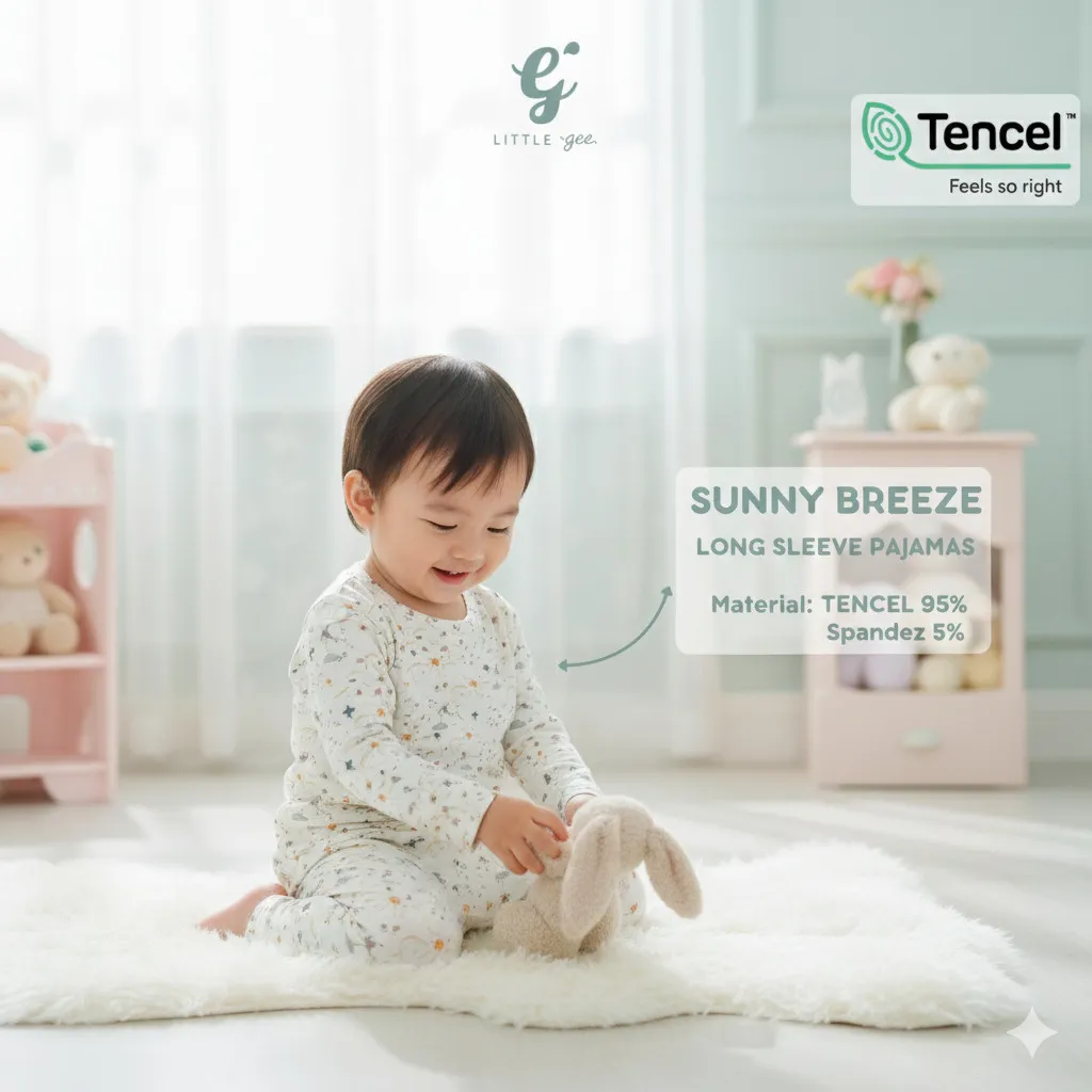 Little Gee Baju Tidur Piyama Lengan Panjang TENCEL Seri Skyward Anak 1-10 Tahun | Piyama Anak Lembut