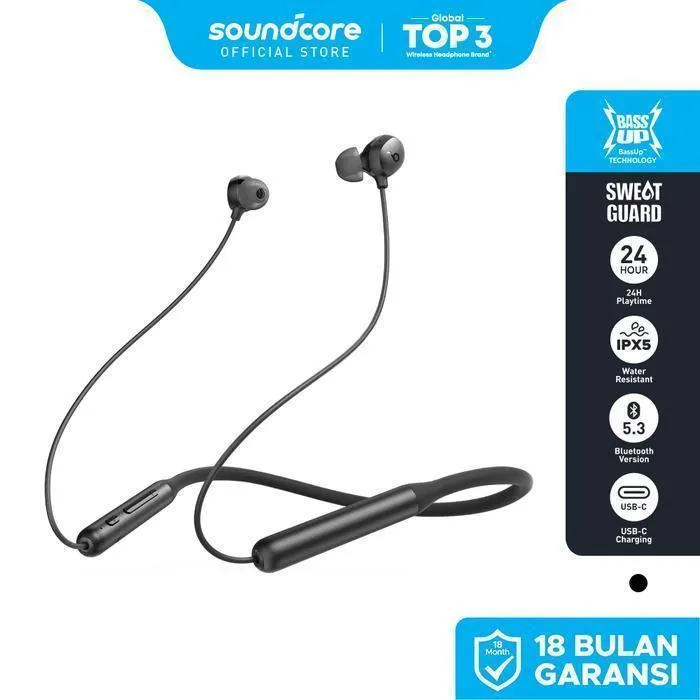 Anker Soundcore U2i Life U2i Bluetooth Earphone/Headset Sport Bass Neckband - A3213