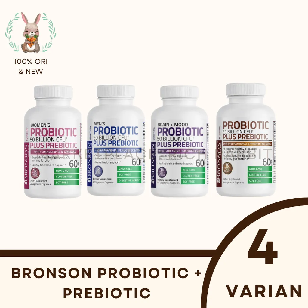 Bronson Probiotic + Prebiotic Mood Brain Men Women Men's Women's Suplemen Sistem Pencernaan Immune Imunitas Tubuh ORI USA