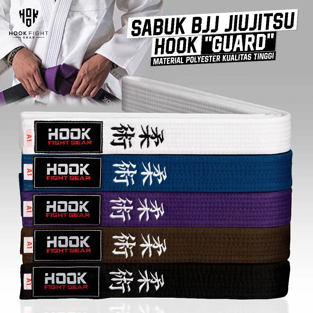 SABUK JIUJITSU HOOK FIGHT GEAR, SABUK BJJ, SABUK BRAZILIAN JIUJITSU, JIUJITSU BELT, BJJ BELT HOOK