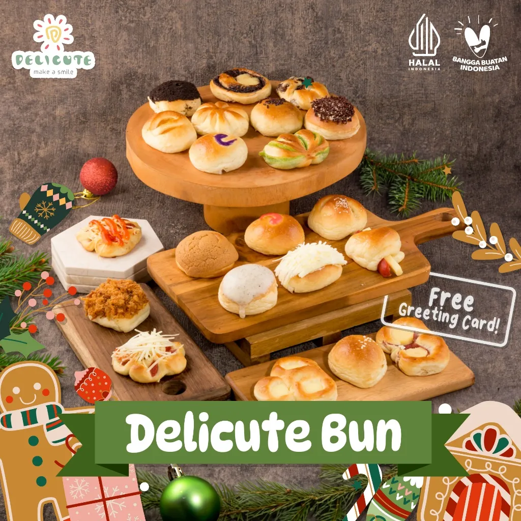 ROTI UNYIL DELICUTE BUN - (DIKIRIM RANDOM - ISI 24 PCS)