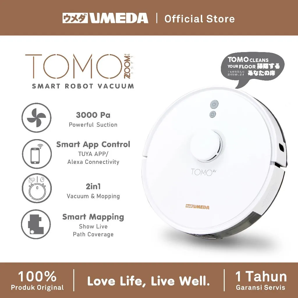 Umeda Tomo Zoom Laser Vacuum Cleaner and Mop (Sapu Pel Vakum Debu)
