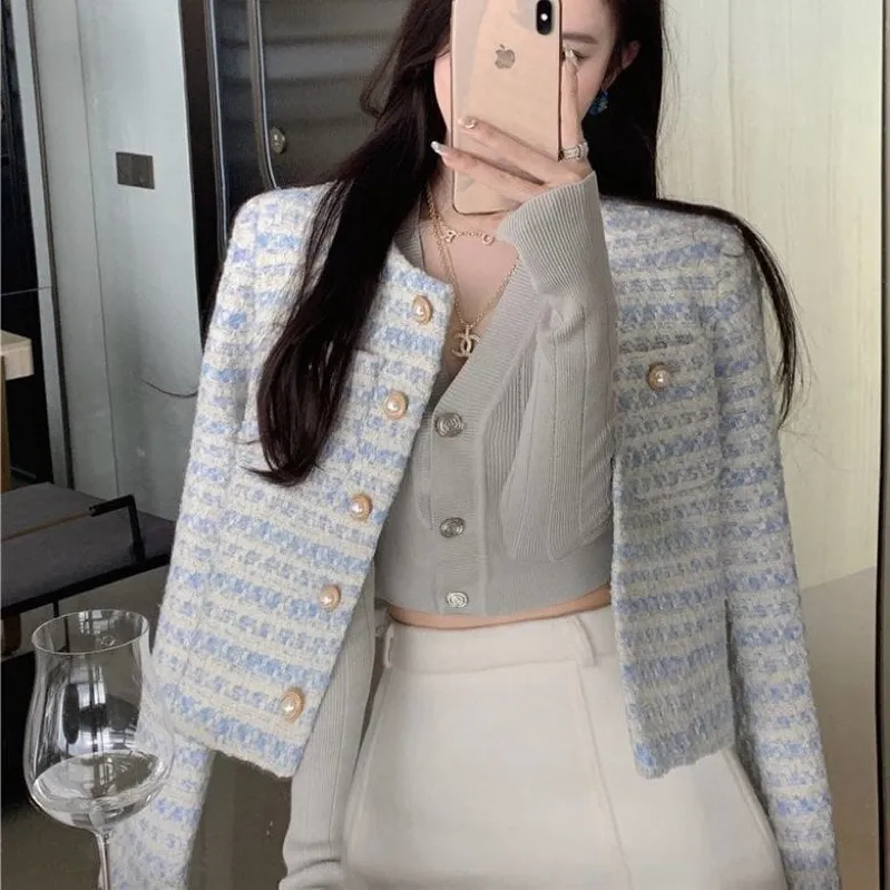Susana Mall Outerwear Wanita Kekinian Cardigan Crop Retro Premium M601