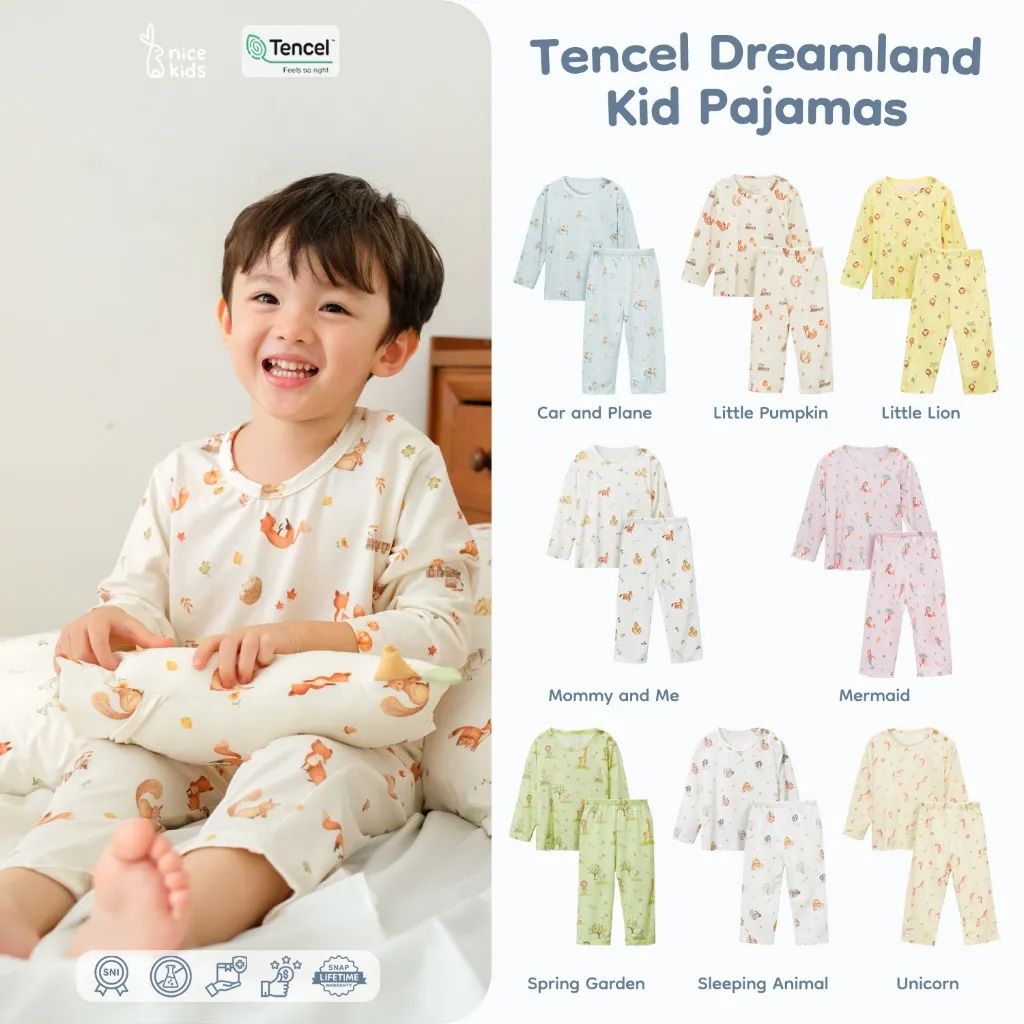 Nice Kids - TENCEL ™ Watercolor Dreamland Kids Pajamas Baju Tidur Anak Premium 1-8 Tahun