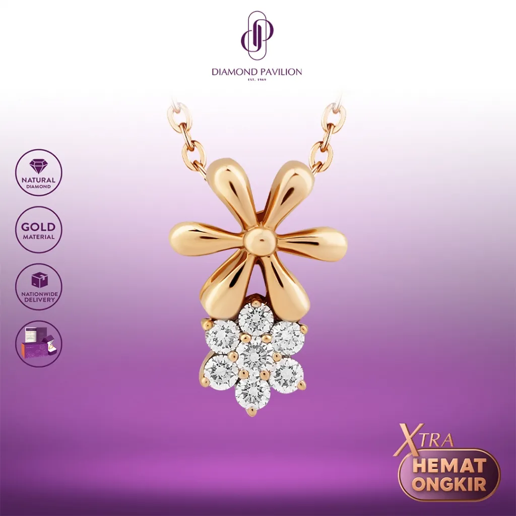 Diamond Pavilion Liontin Emas Batu Berlian Zulia Pendant