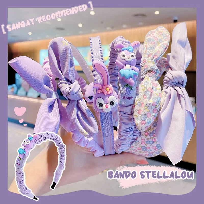 ROVEDCITY 3PCS/SET Bando Stellalou Anak Perempuan Bando Desain Telinga Kelinci Bando Anti Selip Tidak Menekan Kepala Bando Lucu Musim Panas Anak-anak