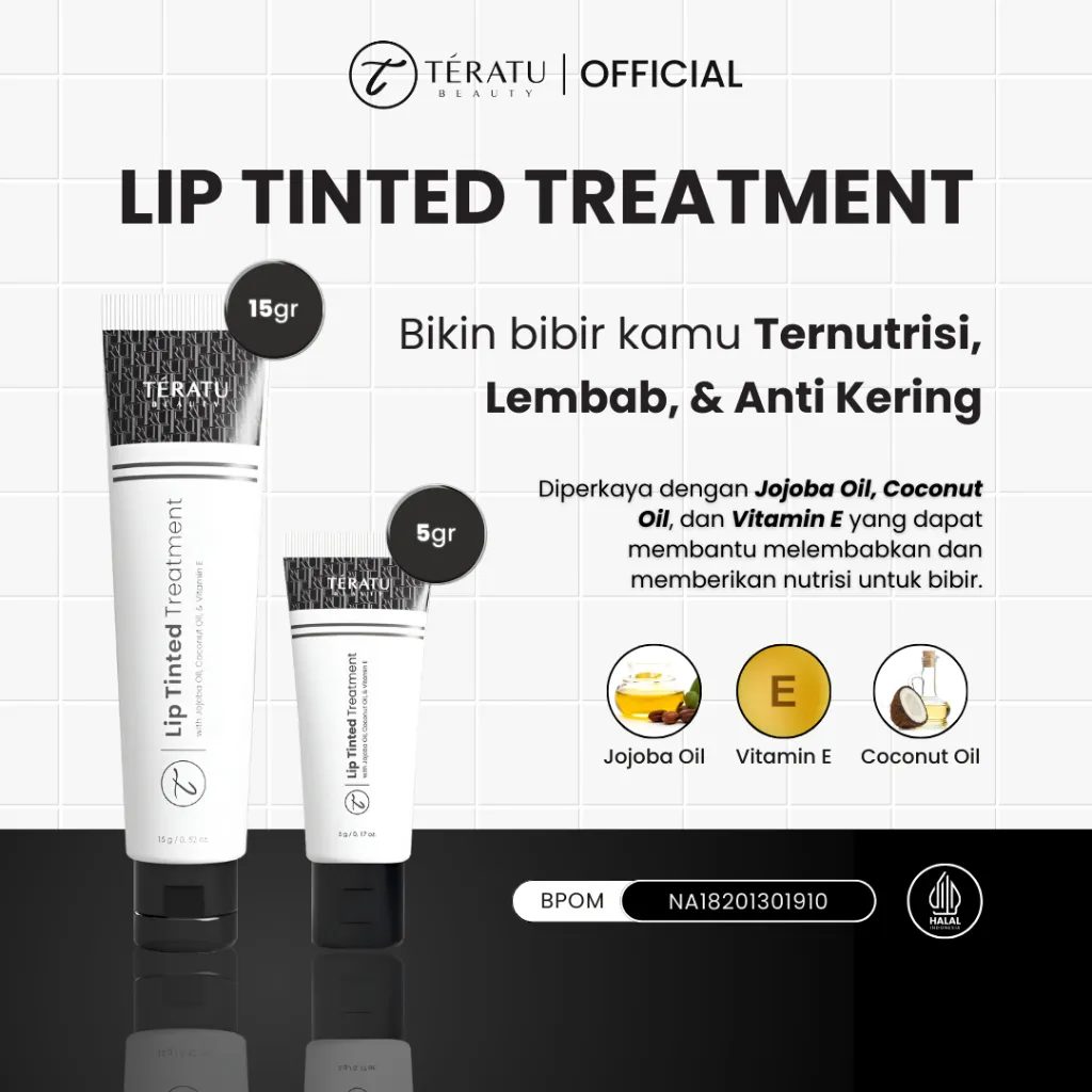TERATU BEAUTY Lip Tinted Treatment (Lip Balm Bikin Bibir Ternutrisi Lembab Anti Kering Mengembalikan Warna Alami Bibir)