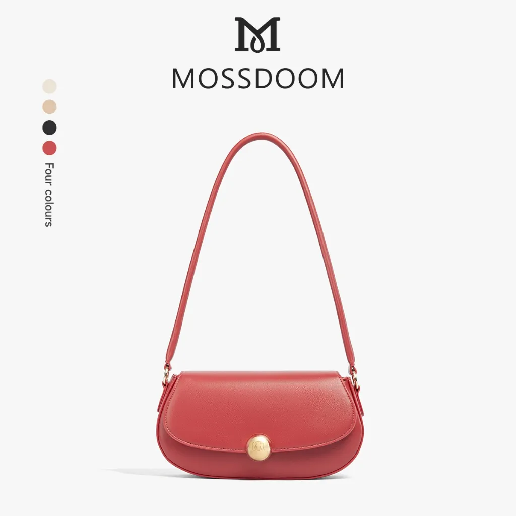 MOSSDOOM Celia Bag Golden Time Ramblings Designer Collection Tas Bahu  Tas Wanita Dengan Desain Gesper Bundar Yang Indah
